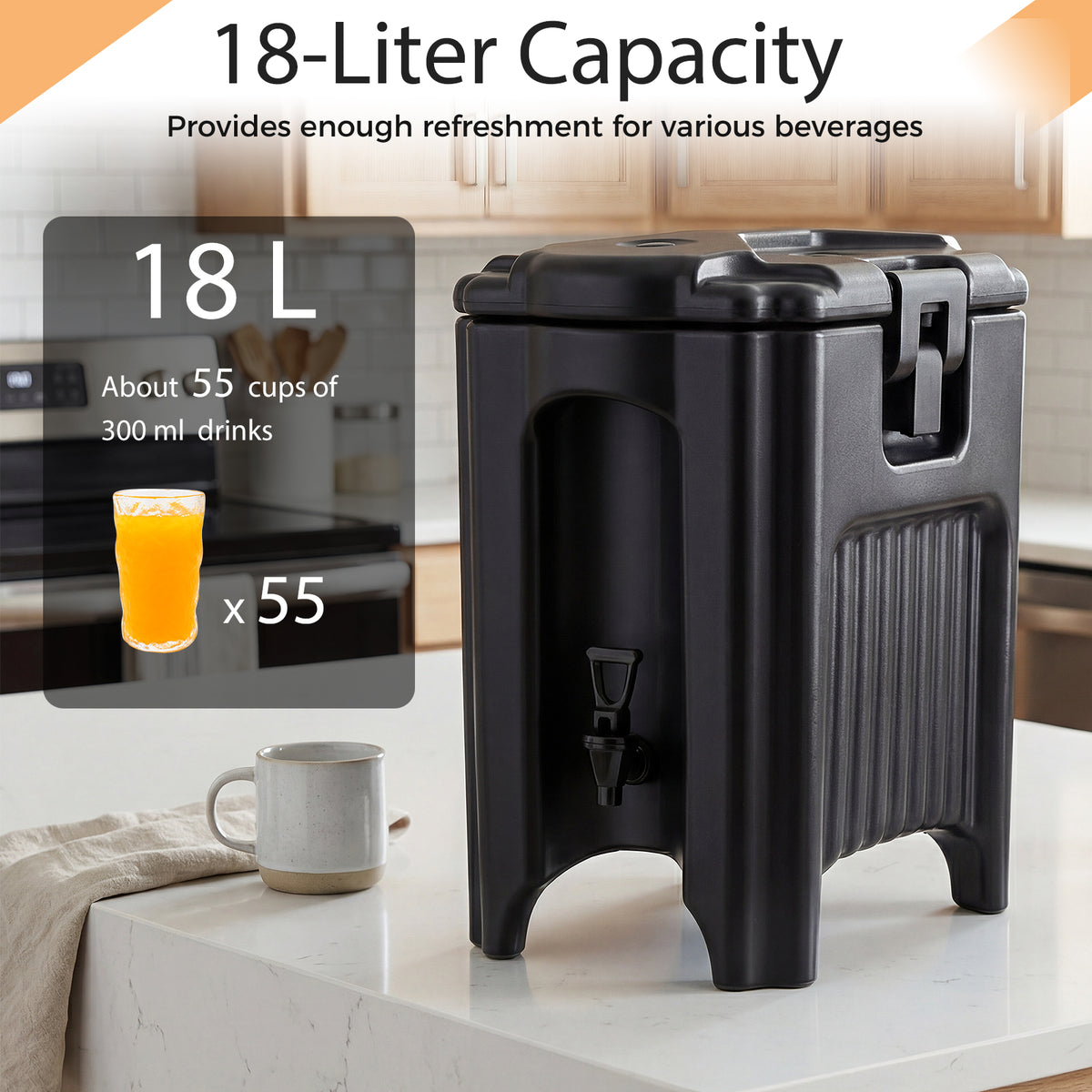 Giantex 18 L Insulated Beverage Dispenser, Hot and Cold Drink Server Carrier