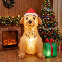 150cm Christmas Inflatable Golden Retriever Dog Decoration for Holiday Decor