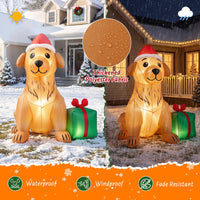 150cm Christmas Inflatable Golden Retriever Dog Decoration for Holiday Decor