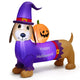 Giantex 150cm Long Halloween Inflatable Dachshund Dog with Pumpkin Built-in LED Lights