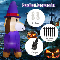 Giantex 150cm Long Halloween Inflatable Dachshund Dog with Pumpkin Built-in LED Lights