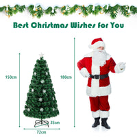 90/120/150cm Pre-Lit Fiber Optic Christmas Tree with 85/125/170 PVC Tips for Holiday Decor