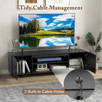 152 cm TV Stand with Power Outlet and 2 Cable Holes