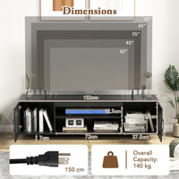 152 cm TV Stand with Power Outlet and 2 Cable Holes