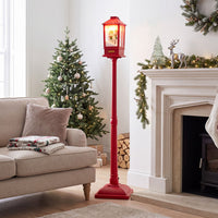 155 cm Musical Christmas Streetlight with LED Lights and Snowmen