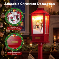 155 cm Musical Christmas Streetlight with LED Lights and Snowmen