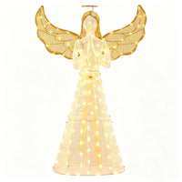 155cm Christmas Pre-Lit Angel with Halo Wings and 150 LED Lights