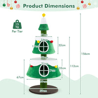 156cm Cat Christmas Tree for Indoor Kittens Tall Cat Tower with 2 Large Condos
