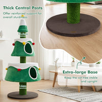 156cm Cat Christmas Tree for Indoor Kittens Tall Cat Tower with 2 Large Condos