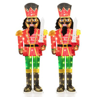 157CM Lighted Christmas Nutcracker with Glitter Sword and 100 LED Lights
