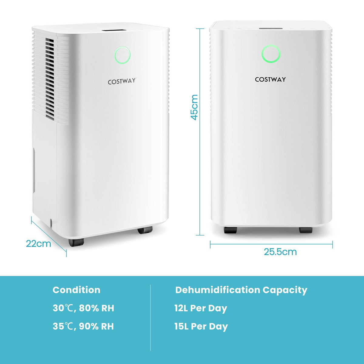 15L Dehumidifier with 3 Modes and Auto Defrost