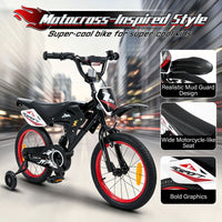 16 Inch Kids Bike Motocross Style with Sound Effects and Light-up Training Wheels