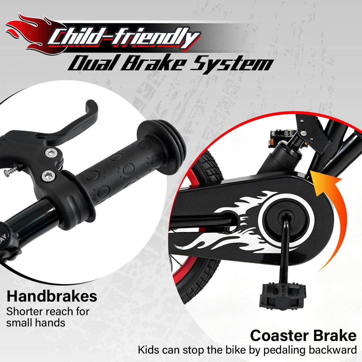 16 Inch Kids Bike Motocross Style with Sound Effects and Light-up Training Wheels