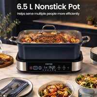 1600W 6-in-1 Programmable Slow Cooker with Sear Saute and Adjustable Timer amp