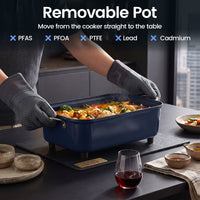 1600W 6-in-1 Programmable Slow Cooker with Sear Saute and Adjustable Timer amp