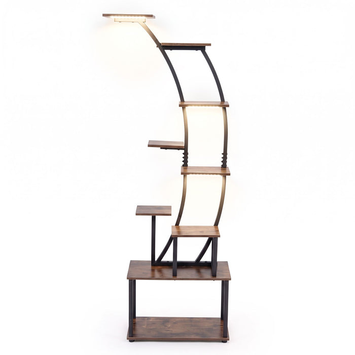 161 cm 9-Tier Plant Stand Indoor with Light for Outdoor Garden