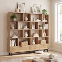 162cm Tall Wooden Bookcase 6-Tier Bookshelf with 8 Open Cubes