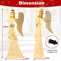 3D Lighted Angel Christmas Decoration, 165cm Halo Angel