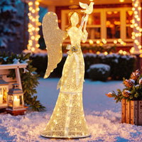 3D Lighted Angel Christmas Decoration, 165cm Halo Angel