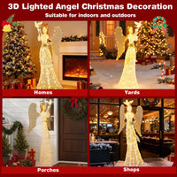 3D Lighted Angel Christmas Decoration, 165cm Halo Angel