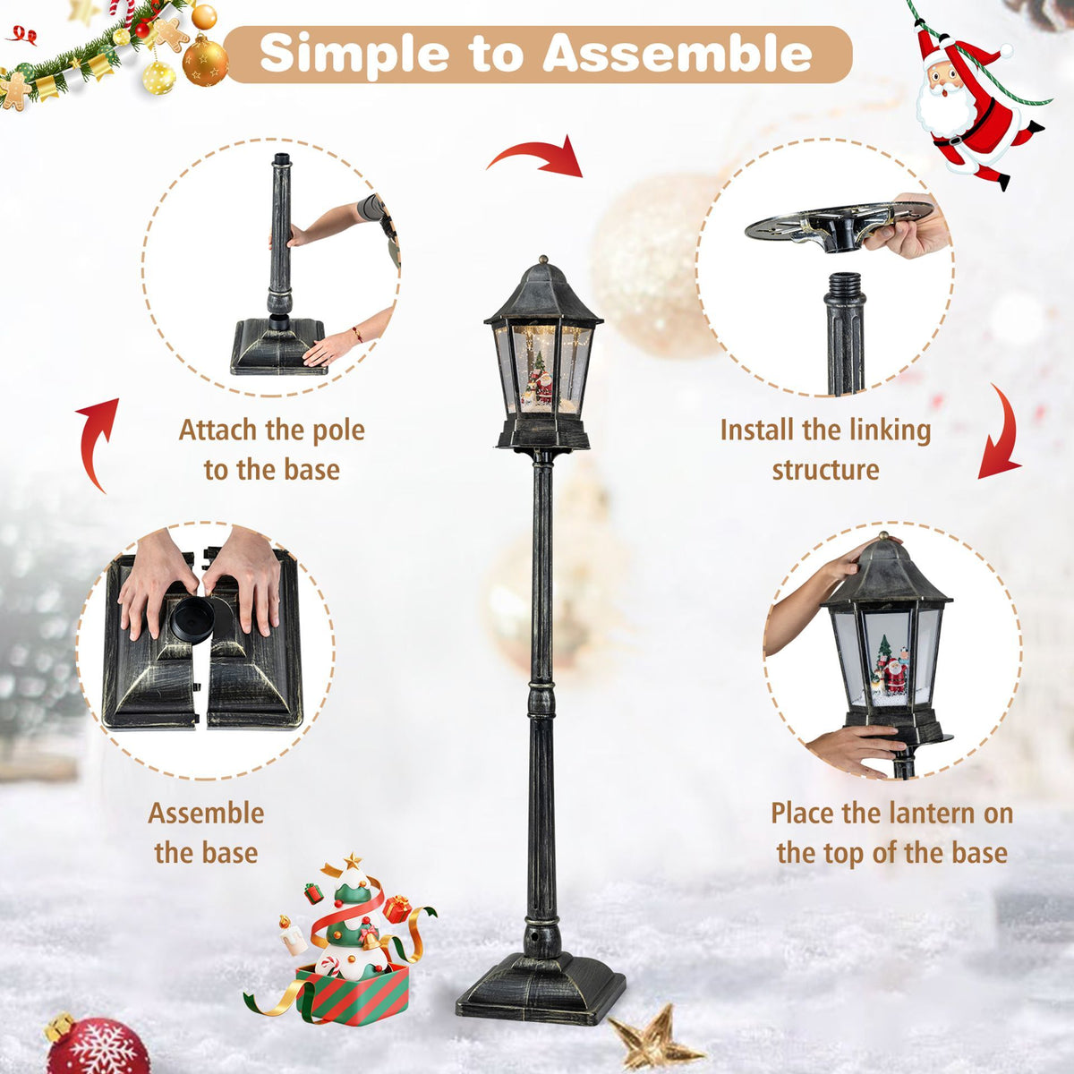 165cm Christmas Decoration with Dynamic Snowfall Effect