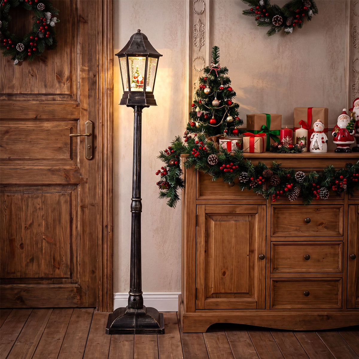 165cm Christmas Decoration with Dynamic Snowfall Effect