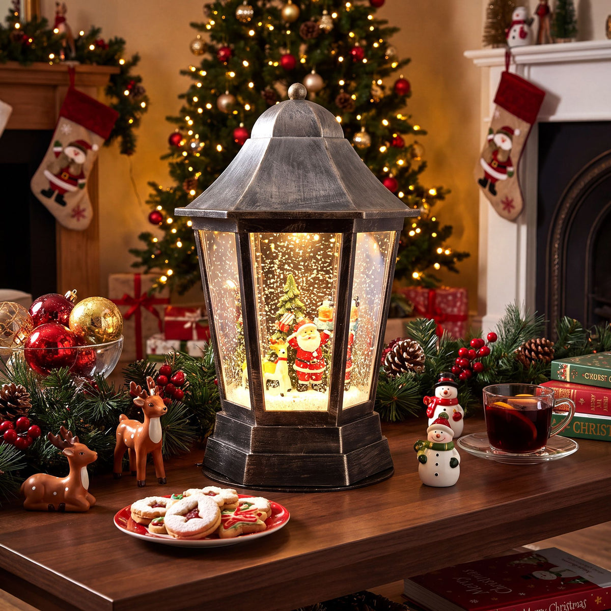 165cm Christmas Decoration with Dynamic Snowfall Effect