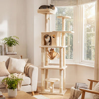 168 cm Tall Multi-Level Cat Tower with 2 Perches