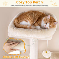168 cm Tall Multi-Level Cat Tower with 2 Perches