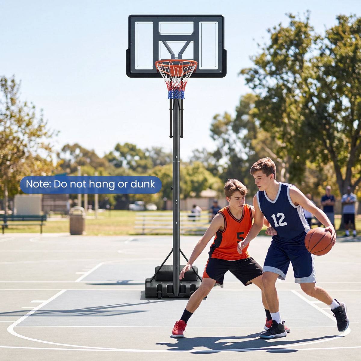 170-305 cm Outdoor Portable Basketball Hoop with Sandbag and 2 Nets