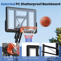 170-305 cm Outdoor Portable Basketball Hoop with Sandbag and 2 Nets