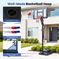 170-305 cm Outdoor Portable Basketball Hoop with Sandbag and 2 Nets