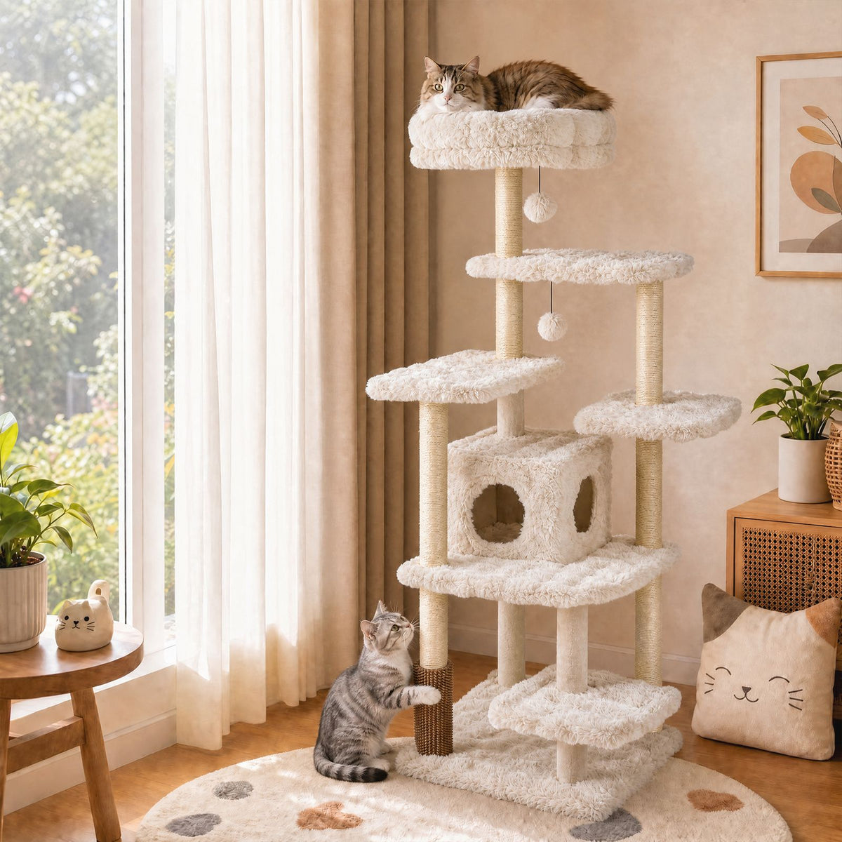 170cm Cat tree and Cat Scratching Post with Cat Cave