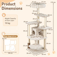 170cm Cat tree and Cat Scratching Post with Cat Cave