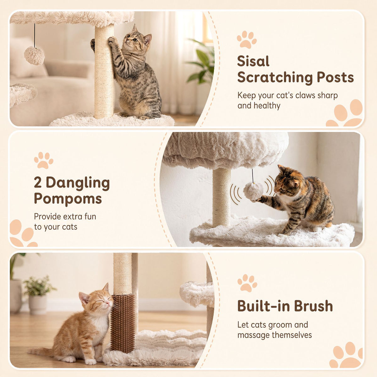 170cm Cat tree and Cat Scratching Post with Cat Cave