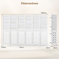 170cm Tall Wood Room Divider with 4/6 Panel