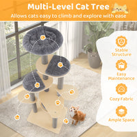 172 CM Cat Tree Multi-level Cat Tower w/Comfy Padded Top Perch & Detachable Mats