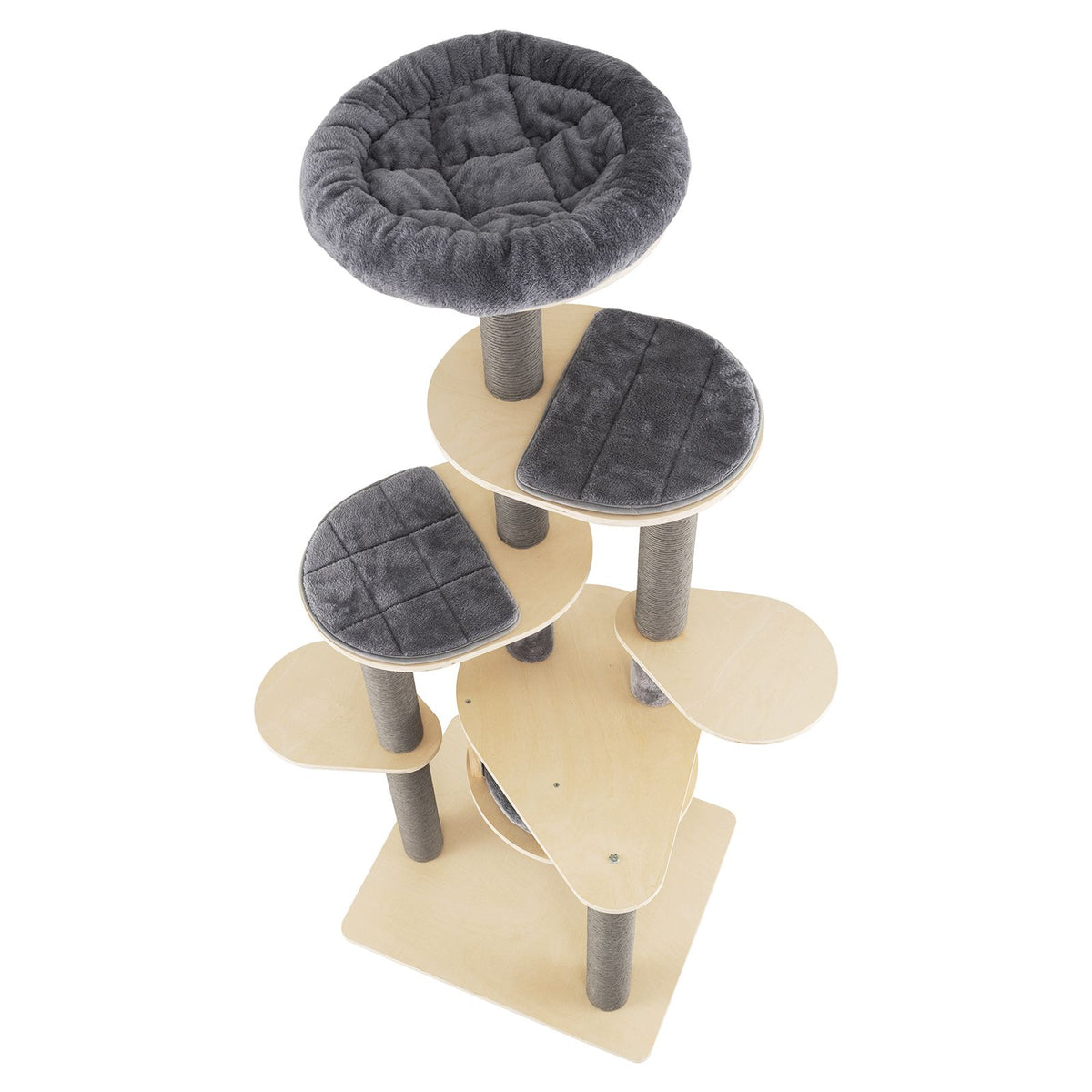 172 CM Cat Tree Multi-level Cat Tower w/Comfy Padded Top Perch & Detachable Mats
