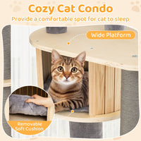 172 CM Cat Tree Multi-level Cat Tower w/Comfy Padded Top Perch & Detachable Mats