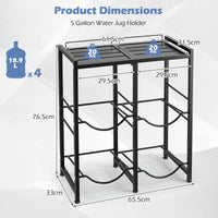 18.9 L Water Jug Holder for 4 Bottles with Top Shelf and Tilting Design for Kitchen