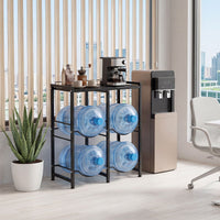 18.9 L Water Jug Holder for 4 Bottles with Top Shelf and Tilting Design for Kitchen