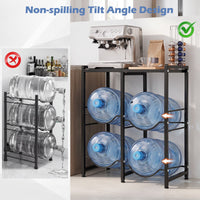 18.9 L Water Jug Holder for 4 Bottles with Top Shelf and Tilting Design for Kitchen