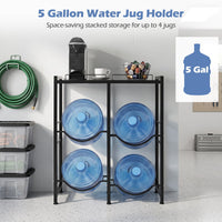 18.9 L Water Jug Holder for 4 Bottles with Top Shelf and Tilting Design for Kitchen