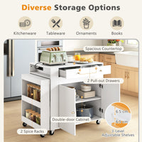 Giantex Kitchen Island w/Extendable Dining Table & Power Outlet