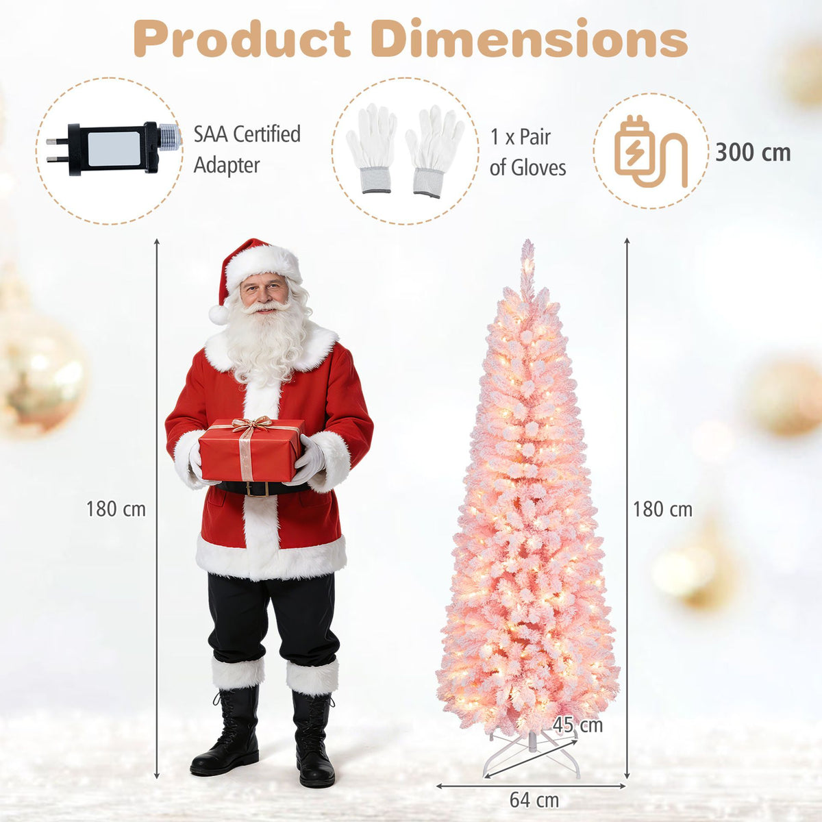 1.8/2.1M Pre-Lit Artificial Hinged Christmas Tree with 8 Lighting Modes