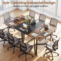 180 CM Conference Table for 6-8 People with 2 Cable Grommets