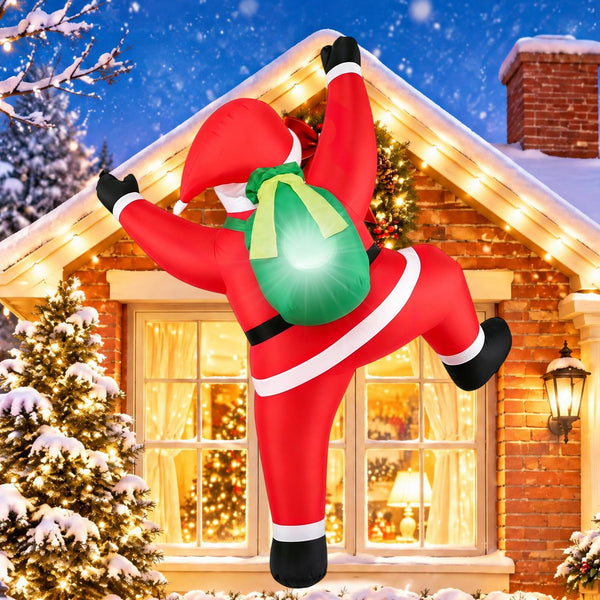 180cm Christmas Inflatable Outdoor Decoration Climbing Santa