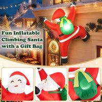 180cm Christmas Inflatable Outdoor Decoration Climbing Santa