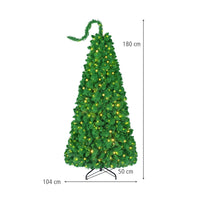 150cm/180cm Flocked Christmas Tree with LED Lights and Pine Needles