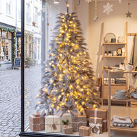 180cm Pre-Lit Christmas Tree with 430 Feather-Inspired Branch Tips and 200 Warm White LED Lights